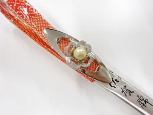 未使用品　パール帯留め・正絹佐賀錦帯締めセット